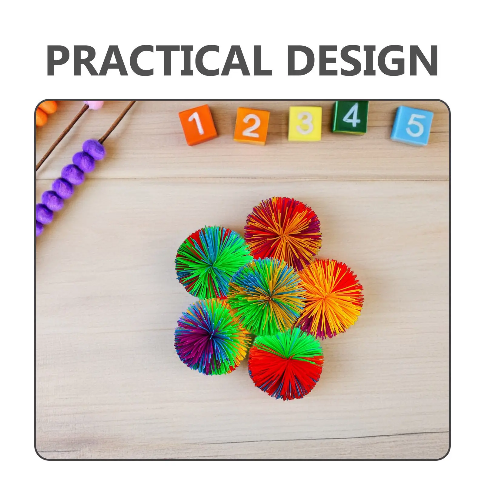 1Set Silicone Sensory For Adult Fidget Toy Colorful Stringy 60MM Soft Multipurpose Relief Bouncing