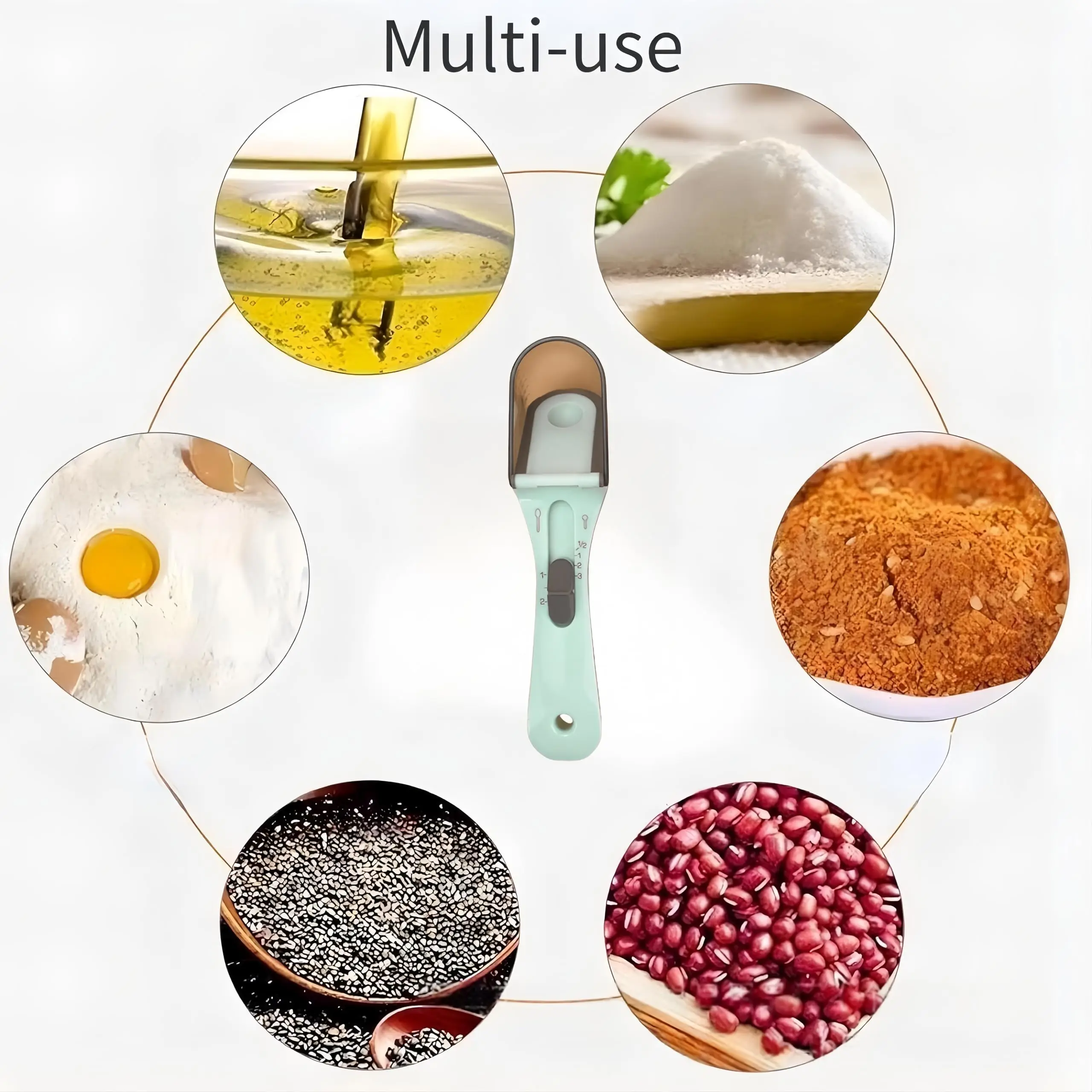 Integrated Adjustable Measuring Scoop Food-Grade Plastic Multifunctional Kitchen Baking Tool For Coffee Pet Feeding