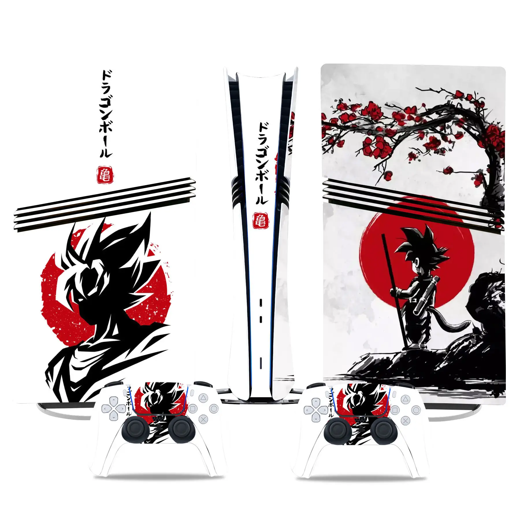 ملصق Dragon Ball لكامل الجسم لوحدة التحكم ووحدة التحكم PS5 Pro، ملصق Anime Skin مضاد للخدش وقابل للإزالة
