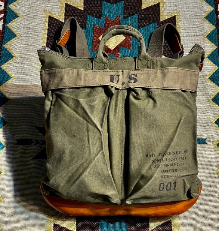 Oil Wax Canvas Pilot's Handbag Backpack Unisex