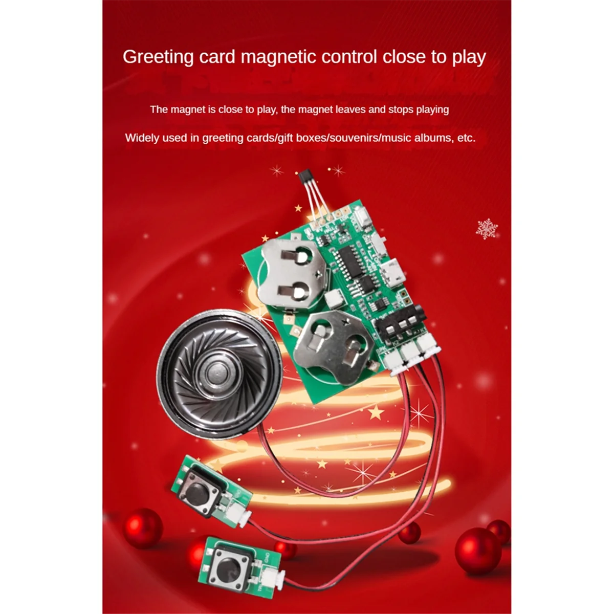 Voice Recorder Chip Sound Recording Module Talking Music Audio Recordable Greeting Card Magnet Controls Playback