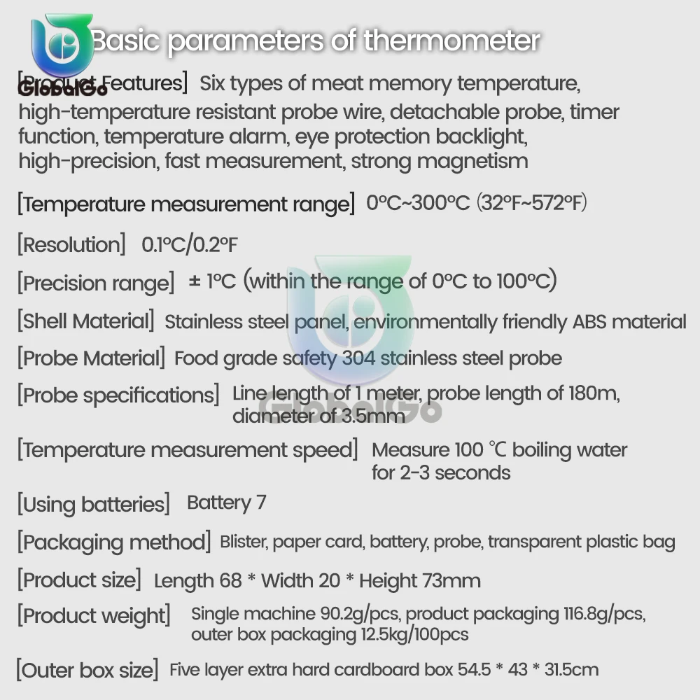 TP710 Digital Timing Food Thermometer Temperature Meter with Timer Function Meat Probe Electronic Kitchen Tools For Cooking BBQ