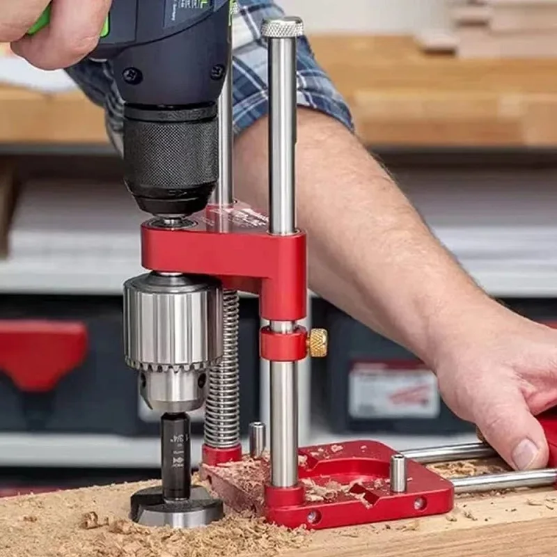 Matkap bulucu matkap yumruk kılavuzu aracı Bit tutucu Perforator delik açacağı şablon ağaç İşleme sondaj Jig marangoz Diy el aracı