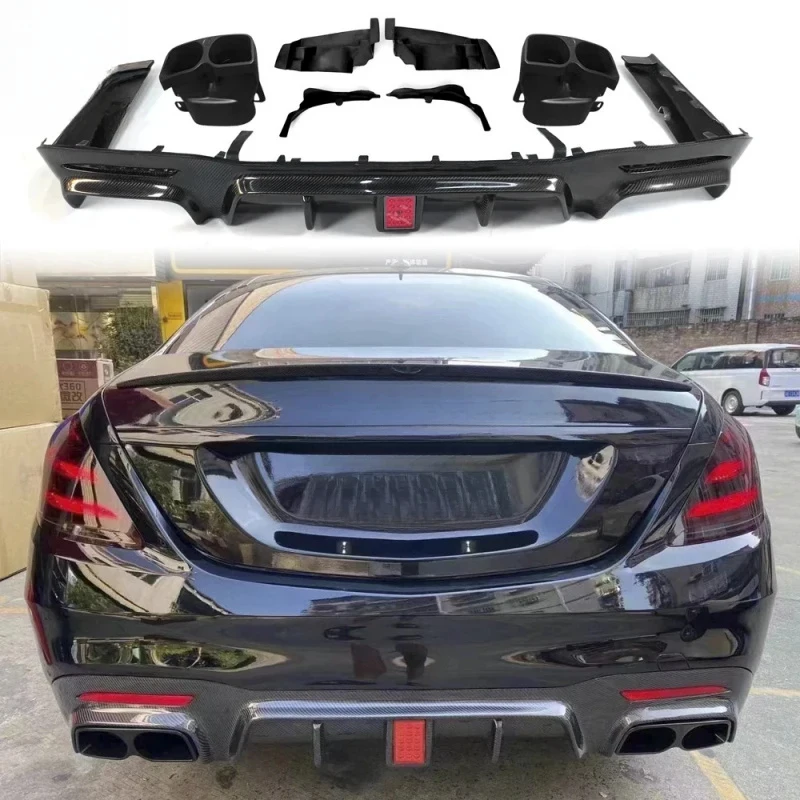 Premium Car Accsori S-Class S S High-Quality Carbon Fiber B-Style Lip Tail Throat Rear Bumper Sp Durle