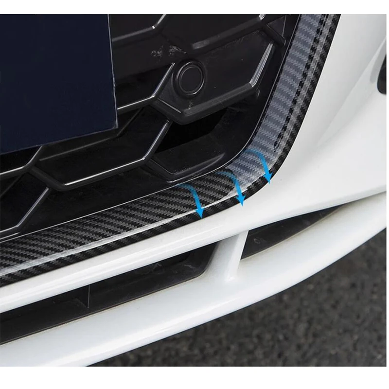 FIT FOR Audi A4 2020 2021 2022 2023 Glossy Black ABS carbon front bumper grill forming fog lamp strip cover trim delete Chrome