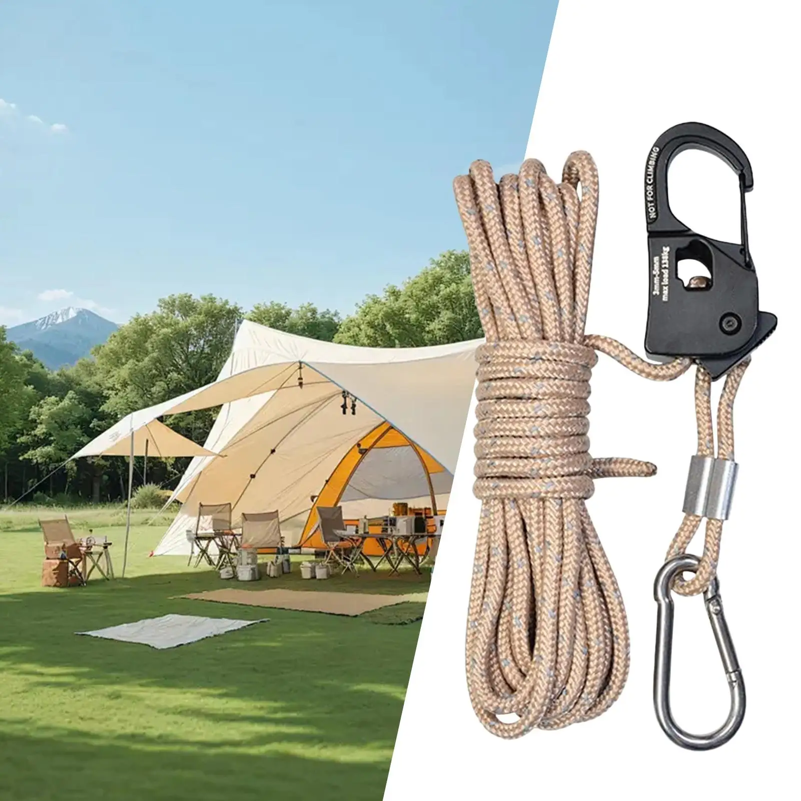 

Tent Rope String With Adjuster Windproof 4 Meters Adjustable Camping Paracord Cord For Hiking Shelter Backpacking Climbing Kayak