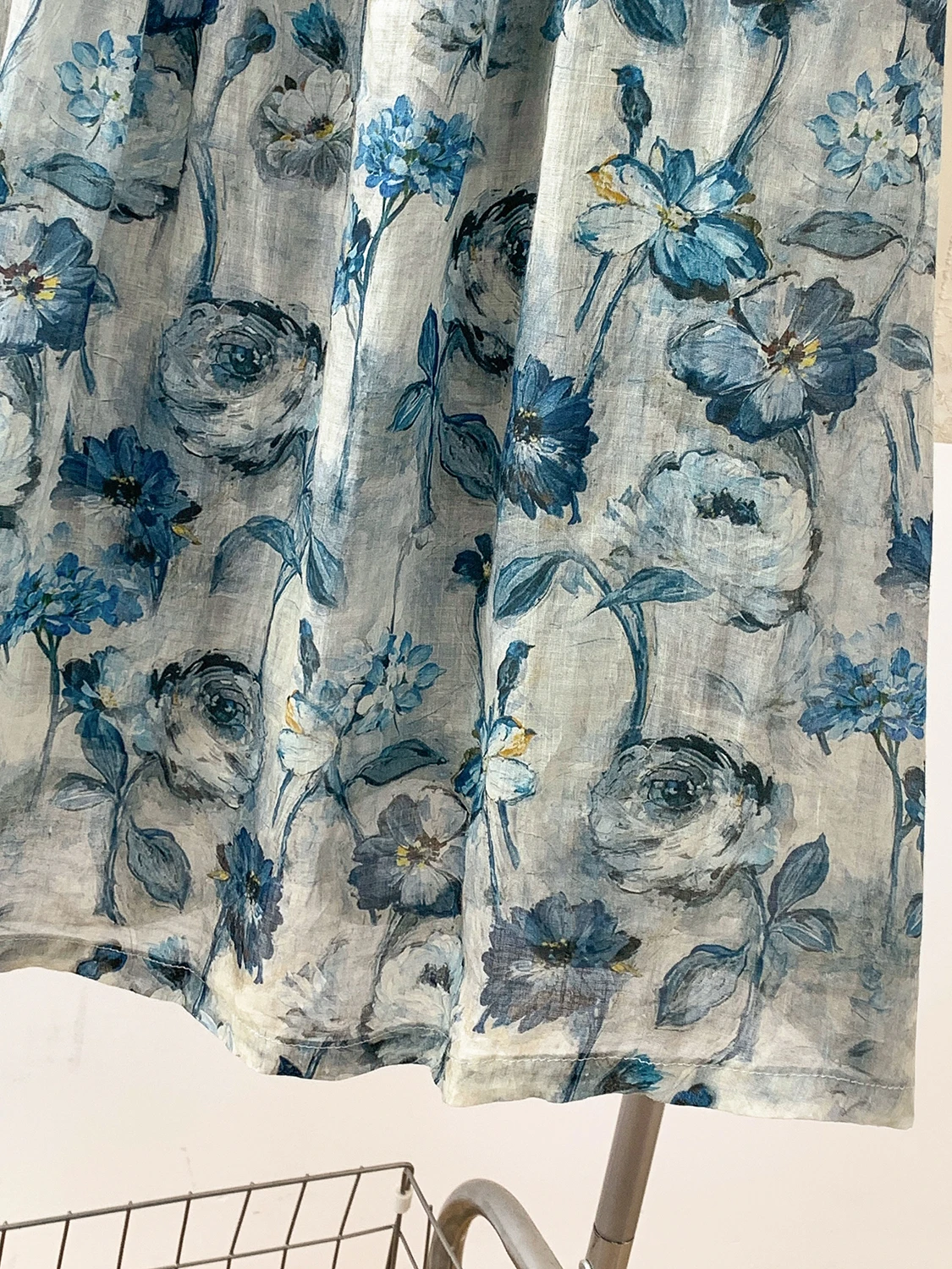 الصيف الفني Fre الكتان طباعة f تنورة مرونة الخصر التخسيس تنورة طويلة ألف خط للنساء حجم كبير ملابس غير رسمية متعددة الاستخدامات