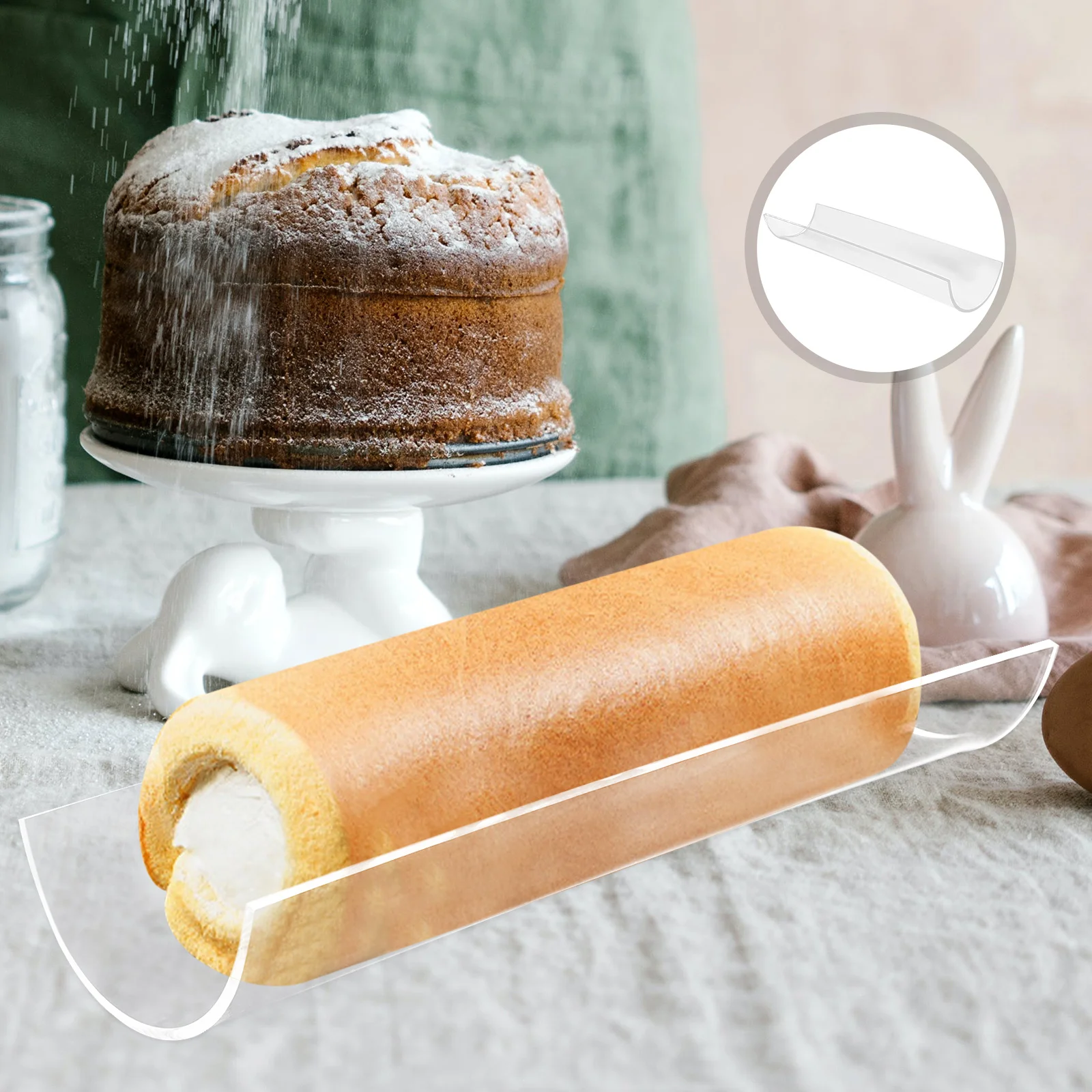 

1pc Cake Baking Mold Acrylic Roll Maker Dessert Tool Silicone Molds Kitchen Bakeware Roller Cake Rolls Shaping
