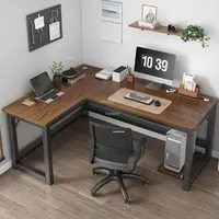Nordic Corner Computer Desks Double Table Internet Cafe Gaming Desk Home Bedroom Wooden Study Table European Office Furniture