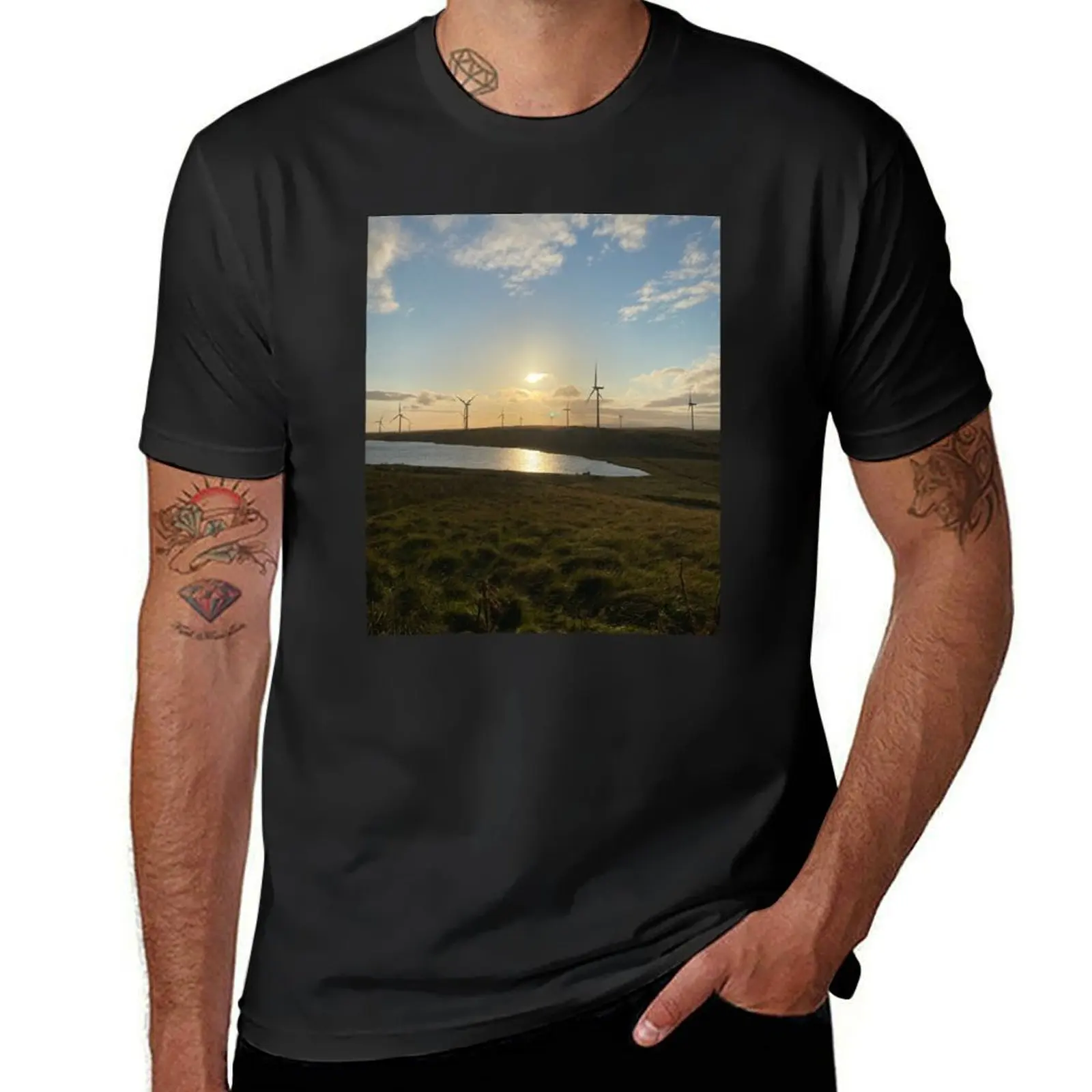 Wind farm scotland T-Shirt heavyweights shirts graphic tees anime clothes oversized t shirt men