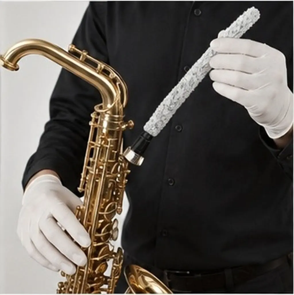 Alto Saxophone Cleaning Brush – Water-Absorbent, Portable Maintenance Tool for Sax Accessories & Music Instruments