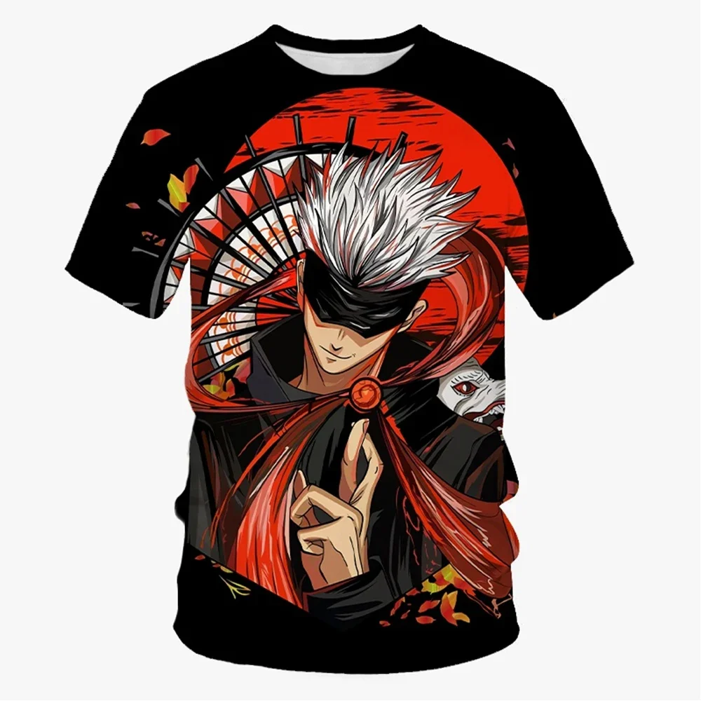 

New Summer Anime Jujutsu Kaisen 3D Printed T Shirt Casual Hip Hop Harajuku Short Sleeve T Shirt Tops Men Clothing