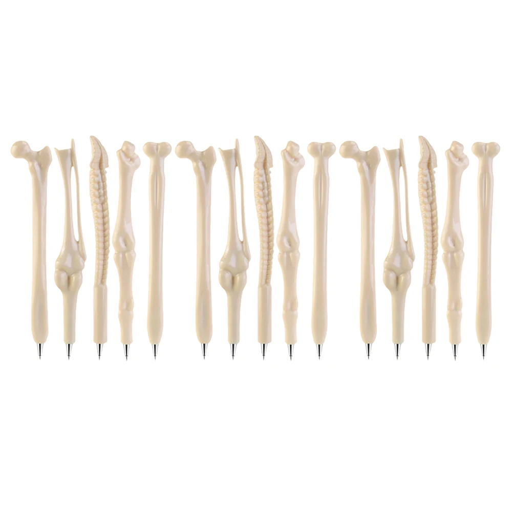 

15pcs Bone Shape Ballpoint Pens Halloween Party Favors Smooth Writing Unique Design Office Supplies School Stationery