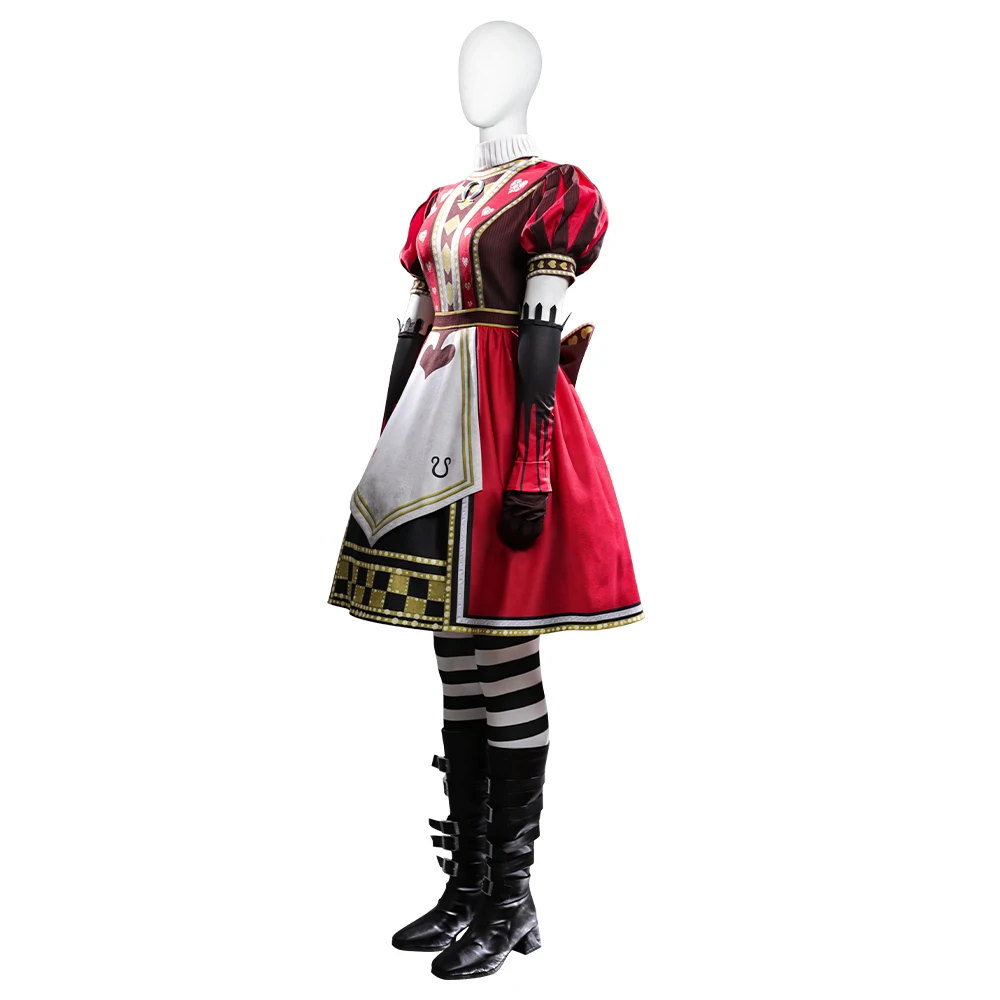 Alice Cosplay Madness Returns Costume Women Fantasia Royal Poker Dress Uniform Suit Halloween Carnival Party Comic Con Gown