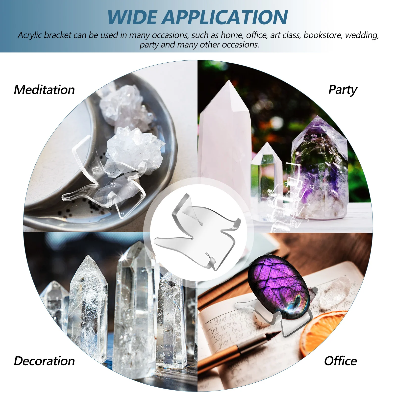 

20Pcs Transparent Acrylic Display Stands Irregular Stable Base Rock Crystal Ornament Holder for Collections Clear Small Display