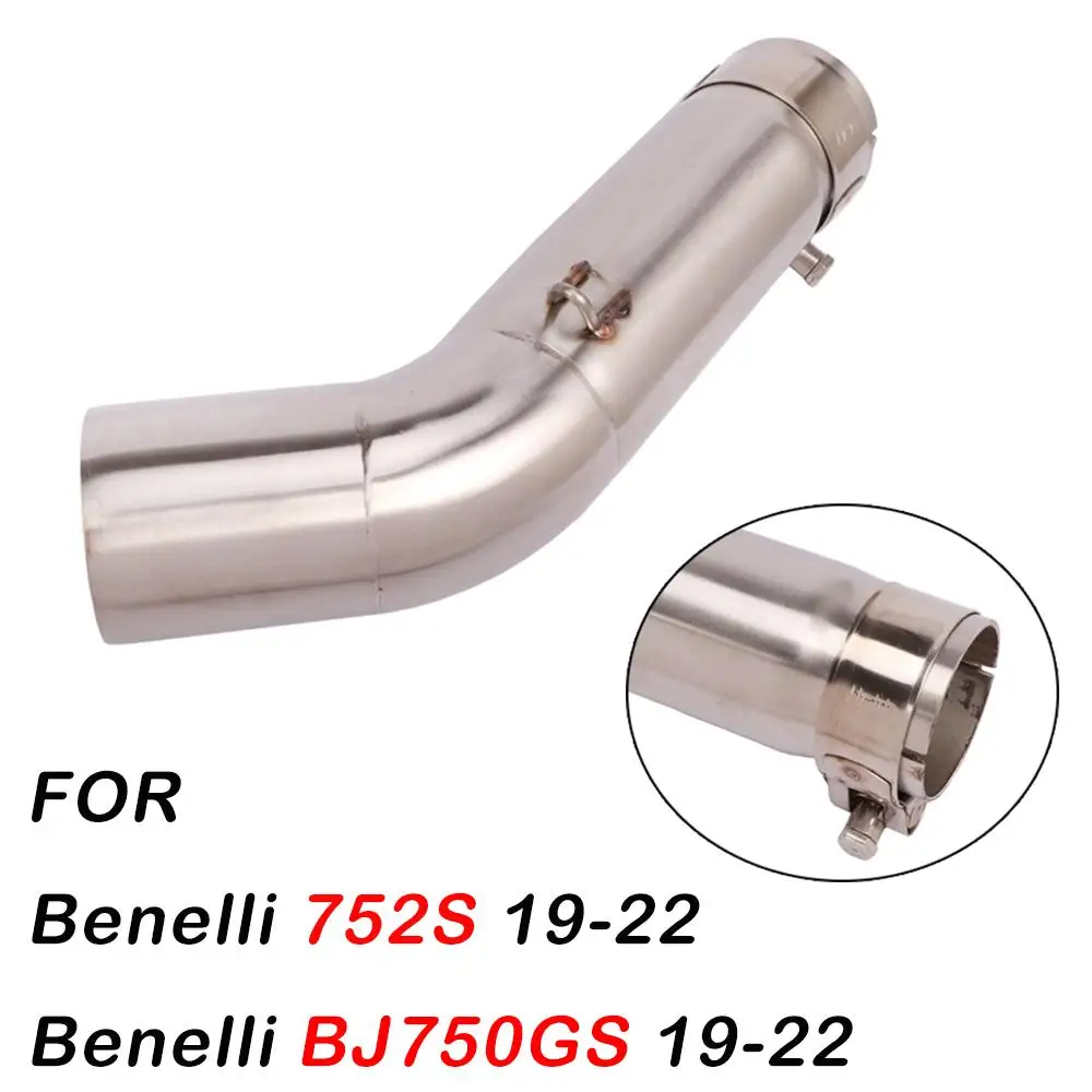 

For Benelli 752S BJ750GS 19-22 Motorcycle Exhaust Pipe Mid Link Pipe Slip On 51mm Muffler Escape Stainless Steel