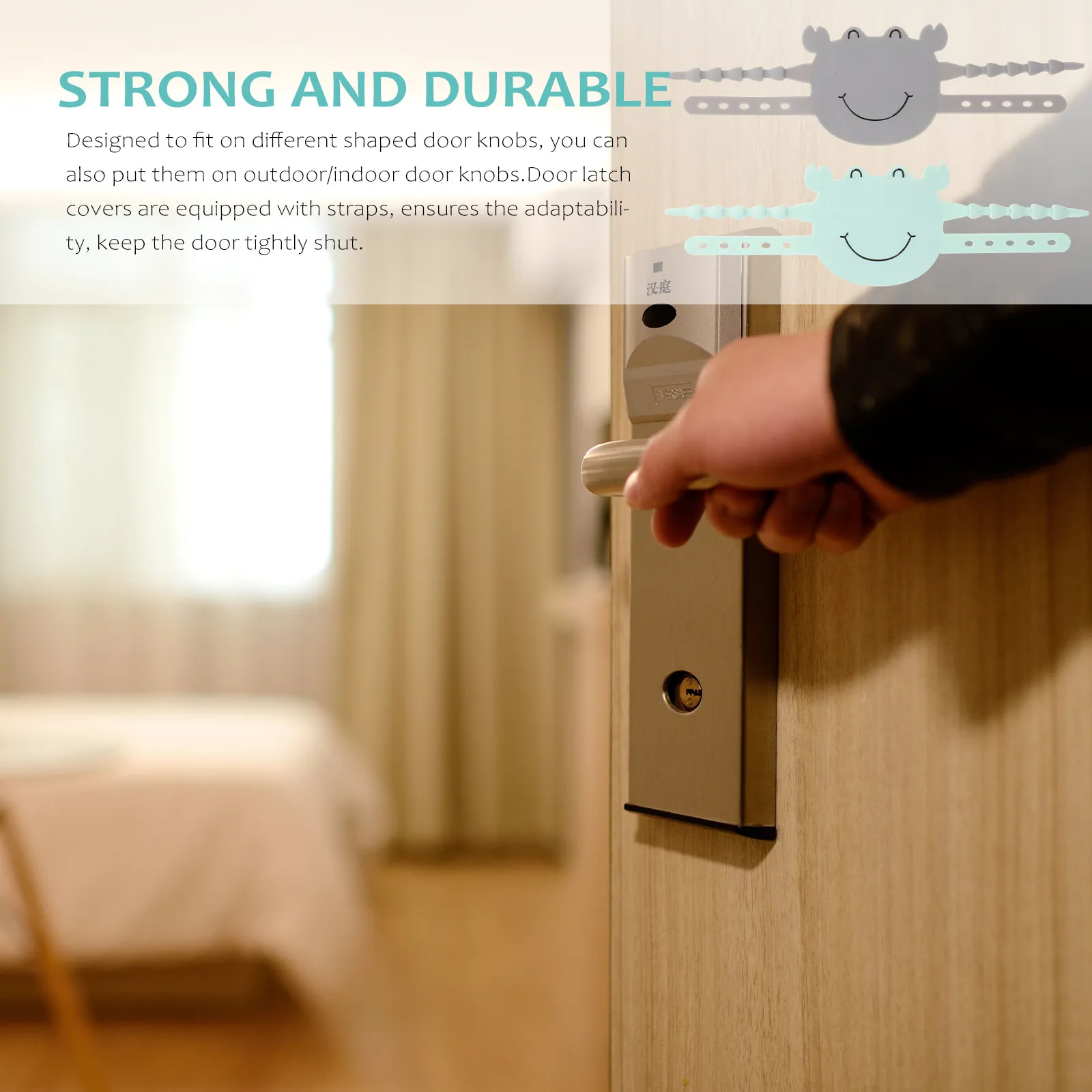 

2Pcs Baby Door Silencers Quiet Door Slam Preventer Padded Latch Covers for Nursery Room Toddler Safety Protector