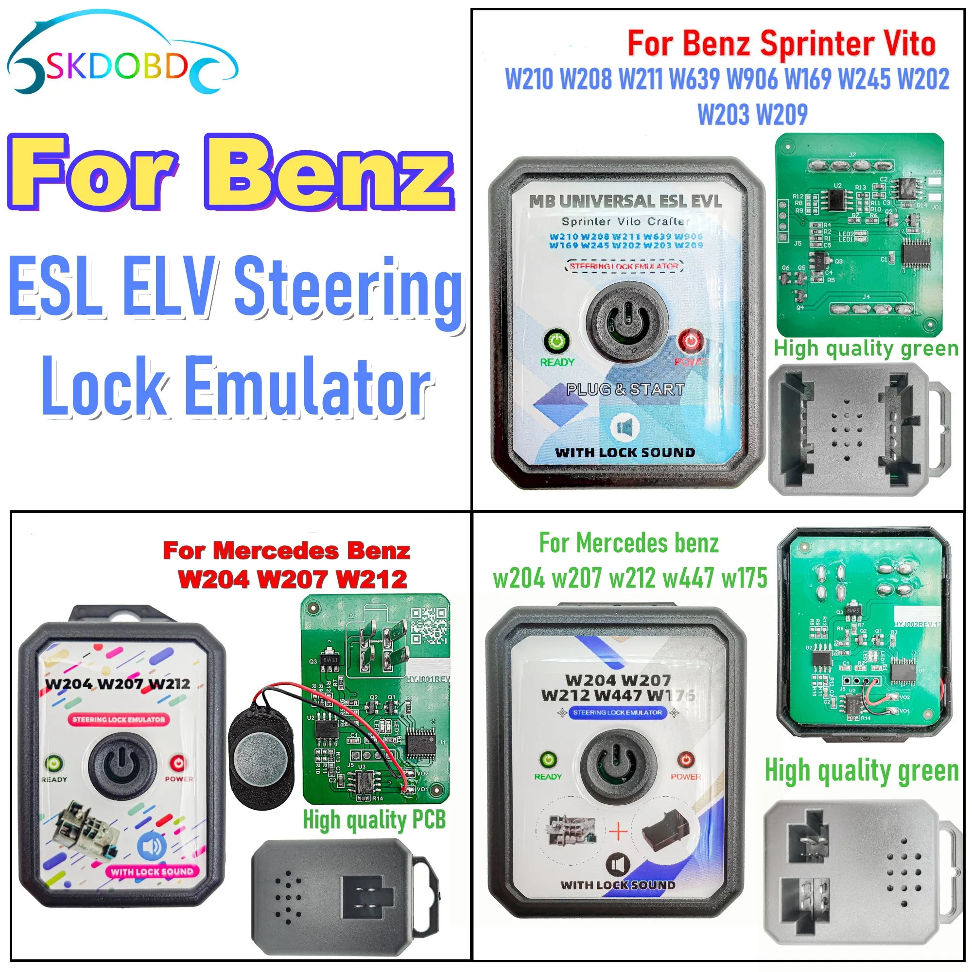 ESL ELV Steering Lock Emulator for Mercedes Benz W169 W202 W208 W210 W209 W211 W639 W906 W245 W203 W219 W463 or W204 W207 W212