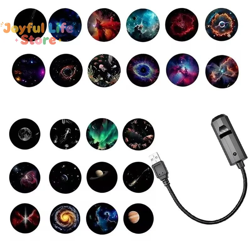 Hot Romantic Rotatable Galaxy Star Projector Portable USB LED Night Light Sleep Atmosphere Lamp Home Wedding Party Decoration