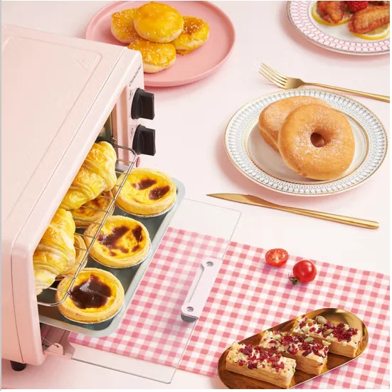 Changhong-mini forno elétrico para casa, dupla camada, multifuncional, para bolo, panificação, 11l, rosa, 230v