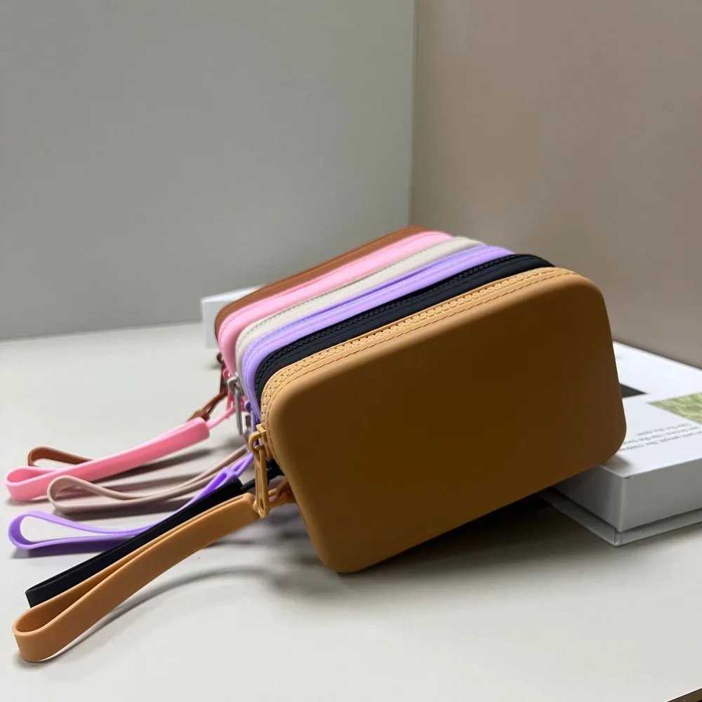 Fashion Multifunction Rectangular Wallet Space Saving Waterproof Carrying Handbags Silicone Storage Bag Women