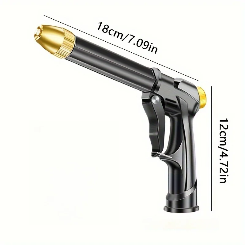 1pc High-pressure Car Wash Water Gun Plastic Body Garden Water Pipe Nozzle Garden Shower Multifunctional Watering Cleaning Tool