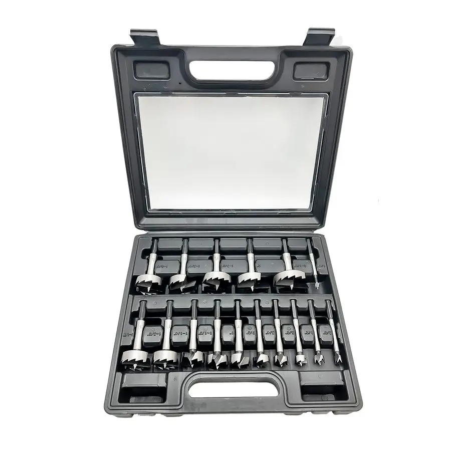

Bit Set 16Pcs Hex Shank, Wood Drill Bits Set with Multi Sided Shank