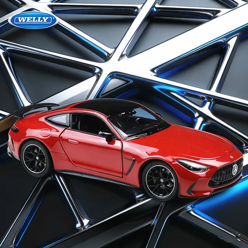 

Новая коллекционная модель автомобиля WELLY 1:24 Mercedes-Benz AMG GT 63 из литого металла, статическая миниатюра для детей