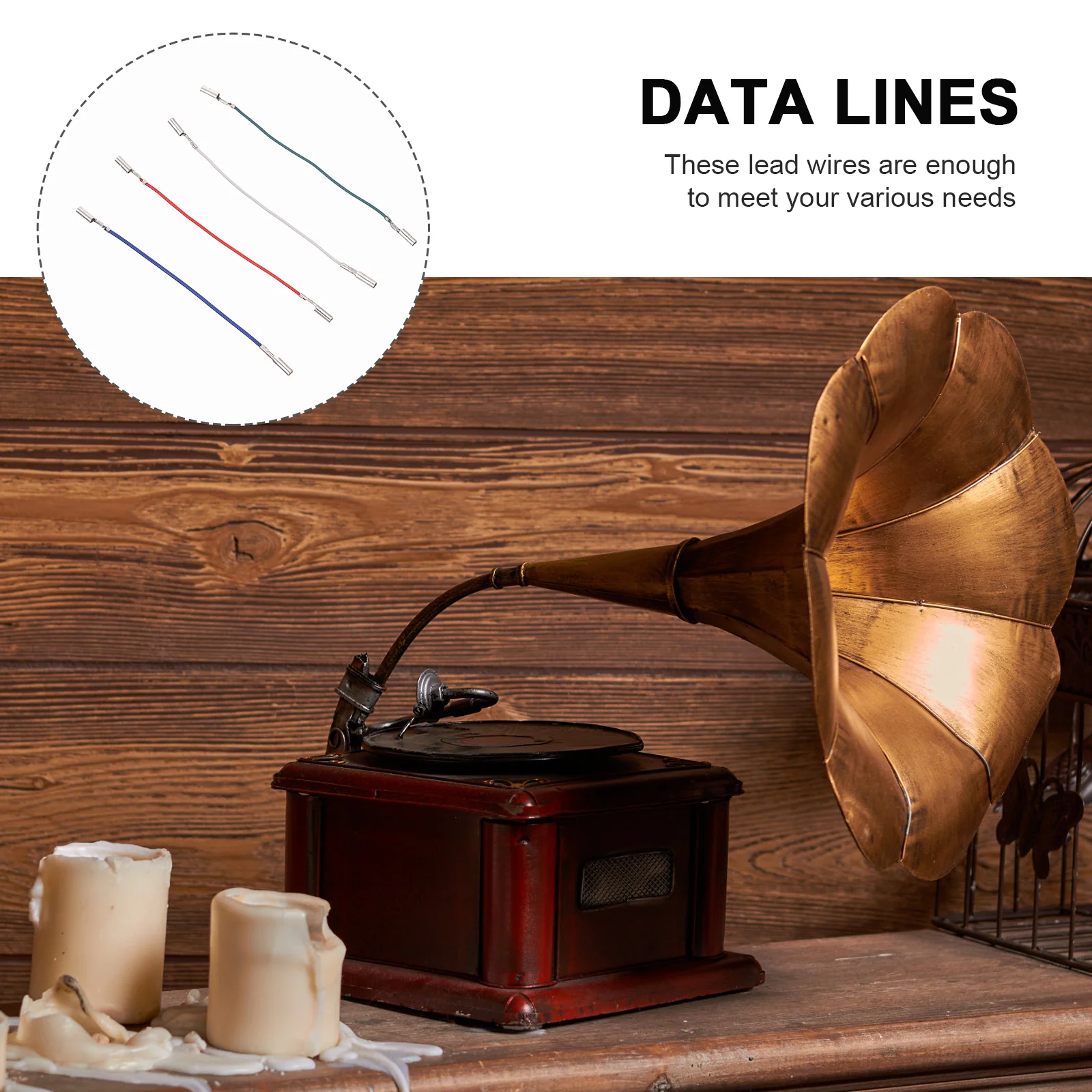 

4Pcs Durable Phono Lead Wires Practical Assorted Color Record Player Wire Convenient Easy Install Phonograph Lead Wires