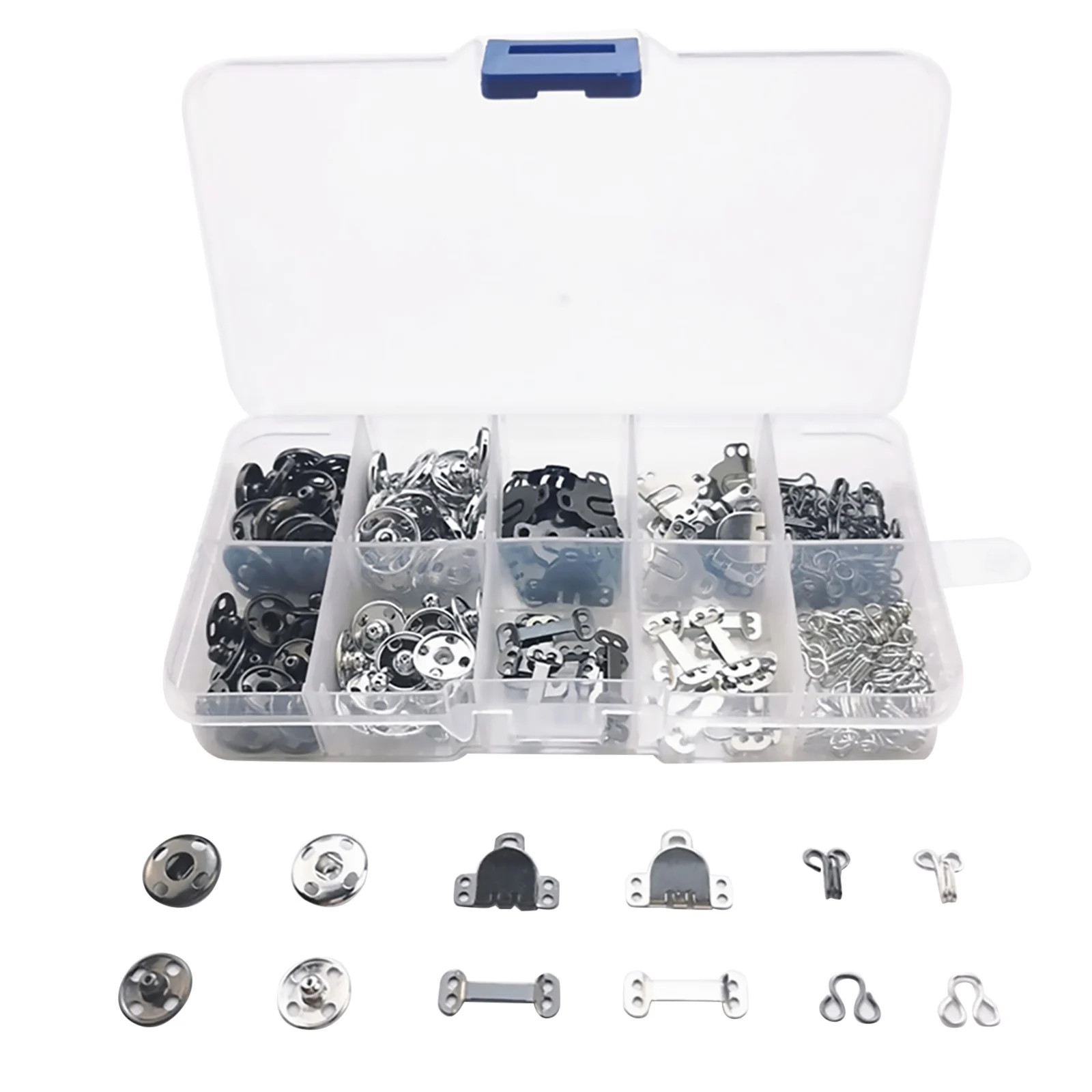 100 زوج/صندوق 3 أنماط الخياطة هوك والعين أزرار إطباقية الملابس زر الخياطة DIY أداة إغلاق الملابس تحديد أداة