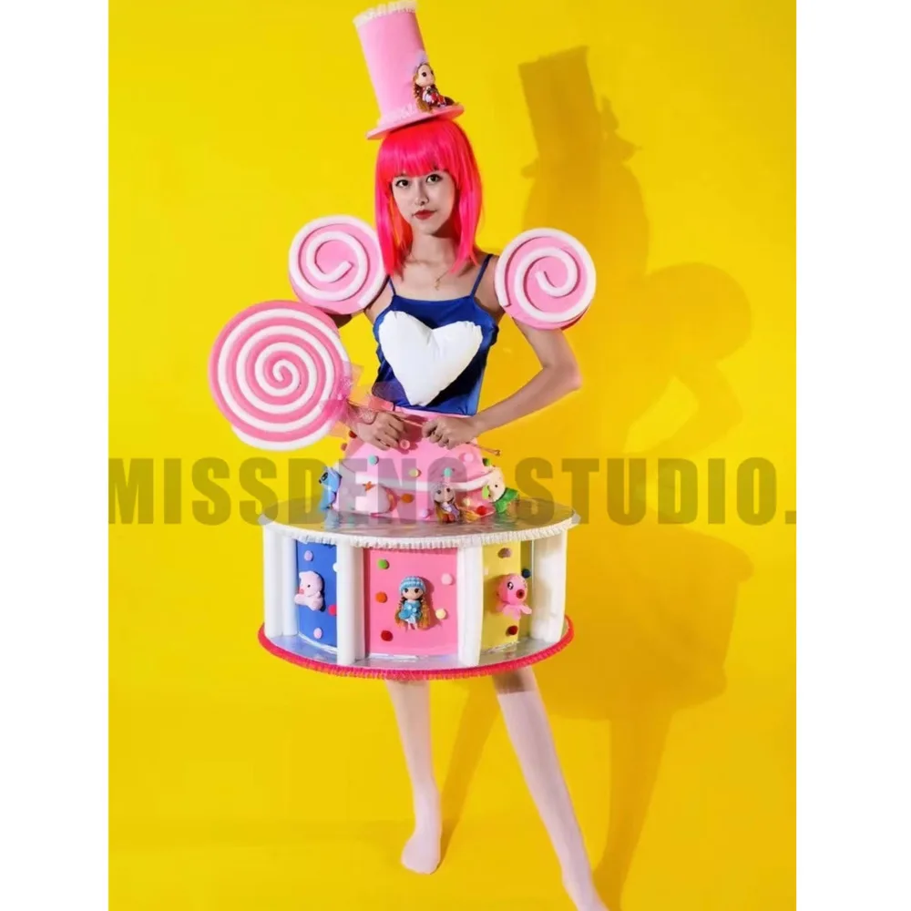 

Nightclub Gogo Bar DS Cosplay Costume Large Amusement Park Parade Atmosphere Cute Flower Car Carousel Dress Performance Costume