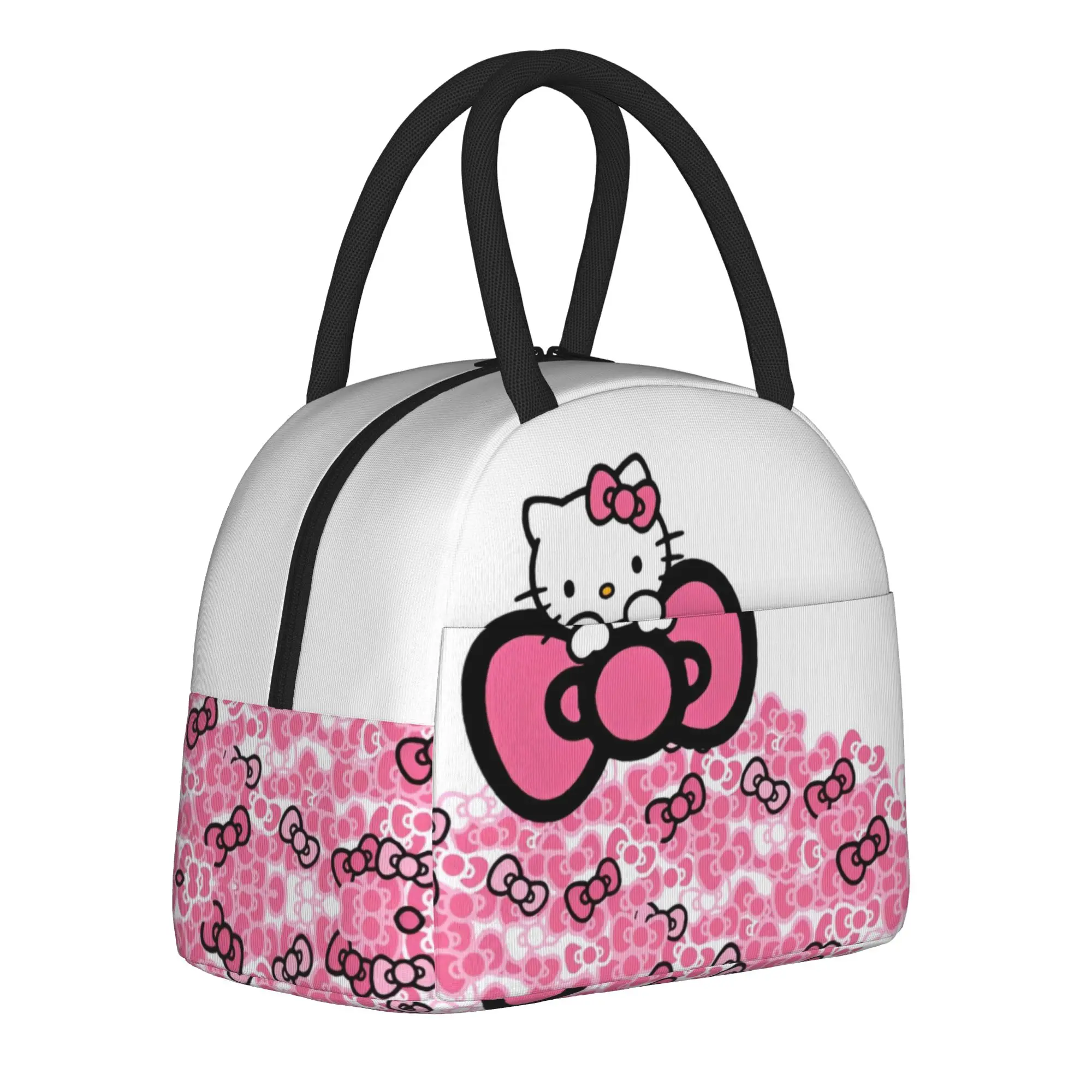 

Kawaii Hello Kitty Cartoon Insulated Lunch Bags Cooler Bag Lunch Container Large Tote Lunch Box Men Women College Outdoor