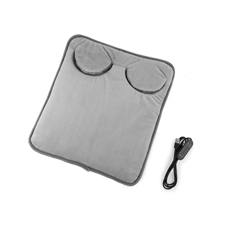 ABKP-Grey Color Dual-Power USB And Electric Heated Foot Warmer Mat-Compact And Portable Heating Pad