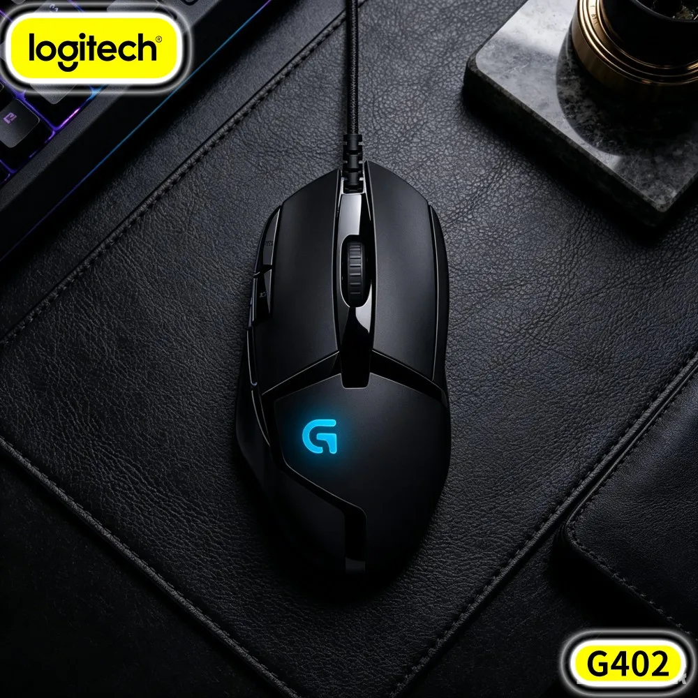 Logitech G402 Hyperion Fury Wired Mouse Fusion Engine Tech 8 Buttons 4000 DPI 500 IPS 1Ms Report Rate For Gamers