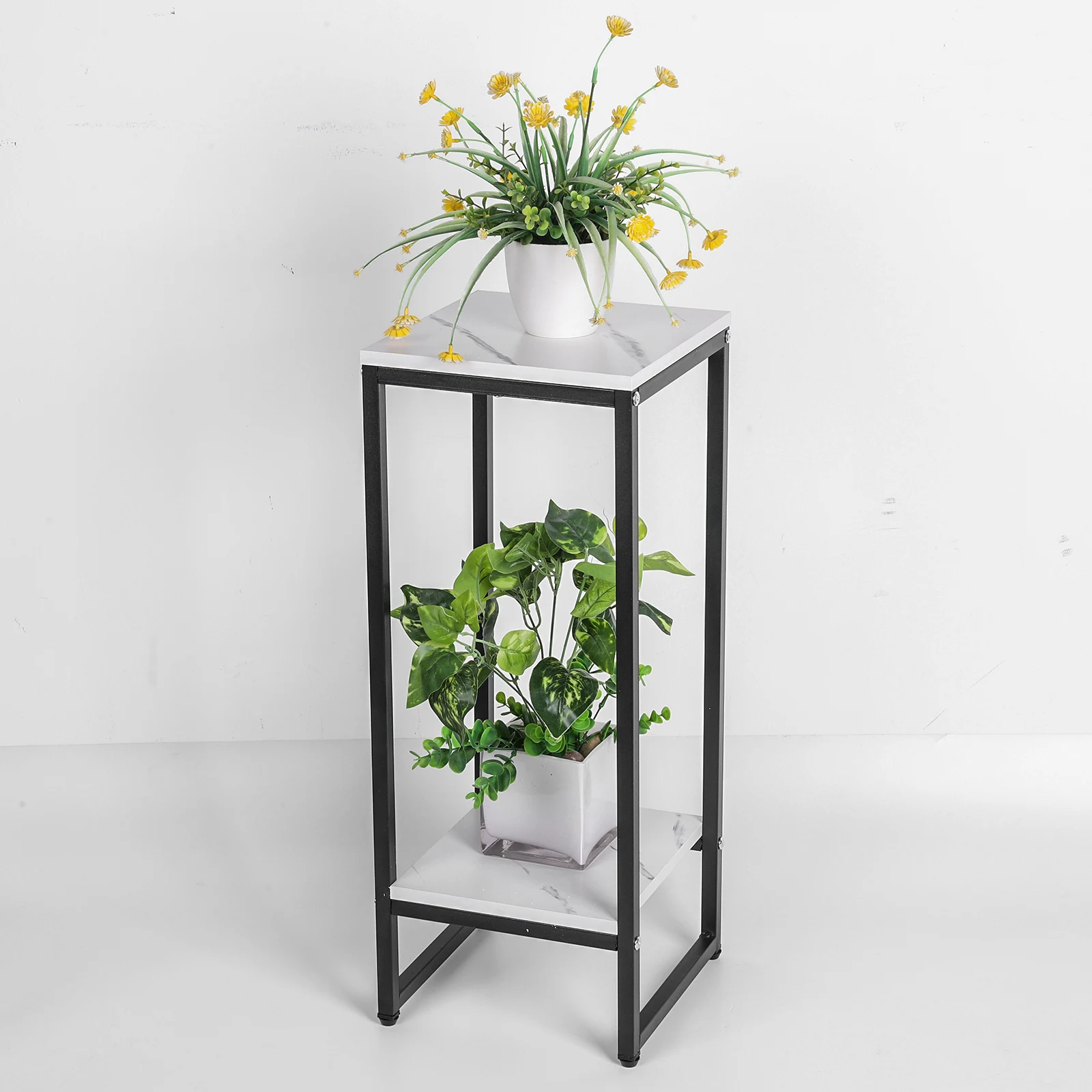 

Двухуровневая металлическая подставка для комнатных растений, декоративная полка для цветов, держатель для кашпо для дома, балкона, сада, прихожей