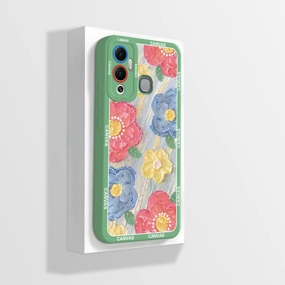 For Infinix Hot 12 Play NFC Case Fashion Flower Painted Soft Silicone Phone Cover For Infinix Hot 12 12i Hot12 Play 2022 Fundas
