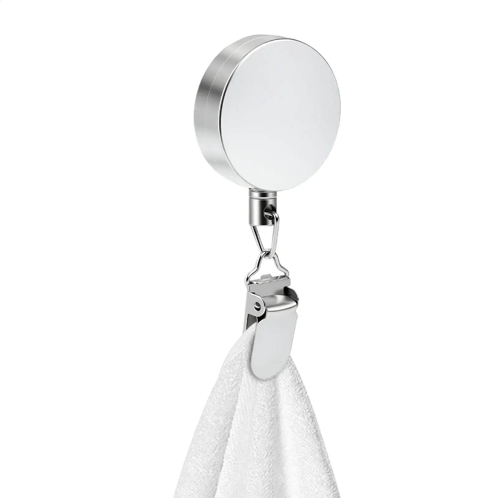

Self-Adhesive Bathroom Robe Coat Towel Clips Rack Wall Automatic Retractable Hand Towel Holder With Stainless Steel Cable Clamp