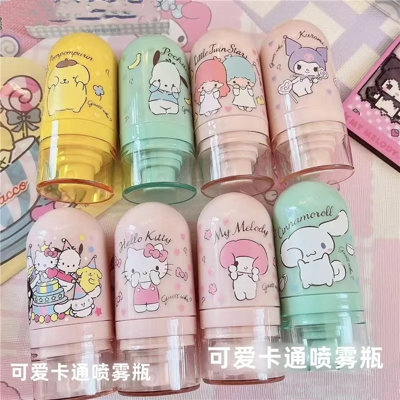 Sanrio Hello Kitty My melody Kuromi Cartoon Cute Mini Vacuum Spray Bottle Travel Portable Alcohol Perfume Skin Care Water Bottle