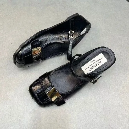 2026 New French-style Fashion Soft Leather Mary Jane with Square Toe, Chunky Heel, Comfortable and Unique, Versatile