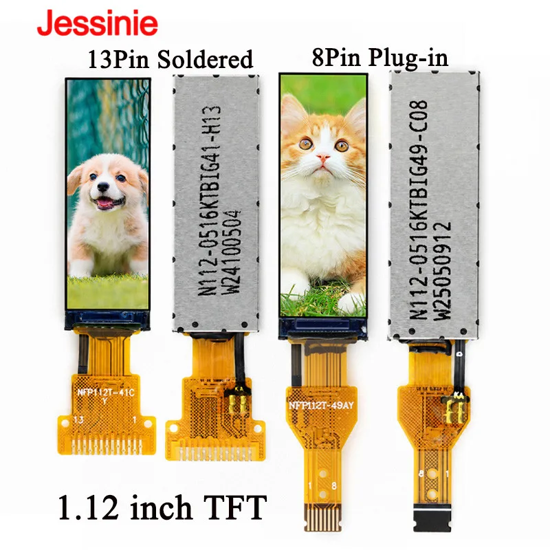 1.12 inch HD IPS TFT LCD Display 1.12'' GC9D01 Driver SPI Interface 50x160 Full Color 13Pin Soldered/8Pin Plug-in Bare Screen