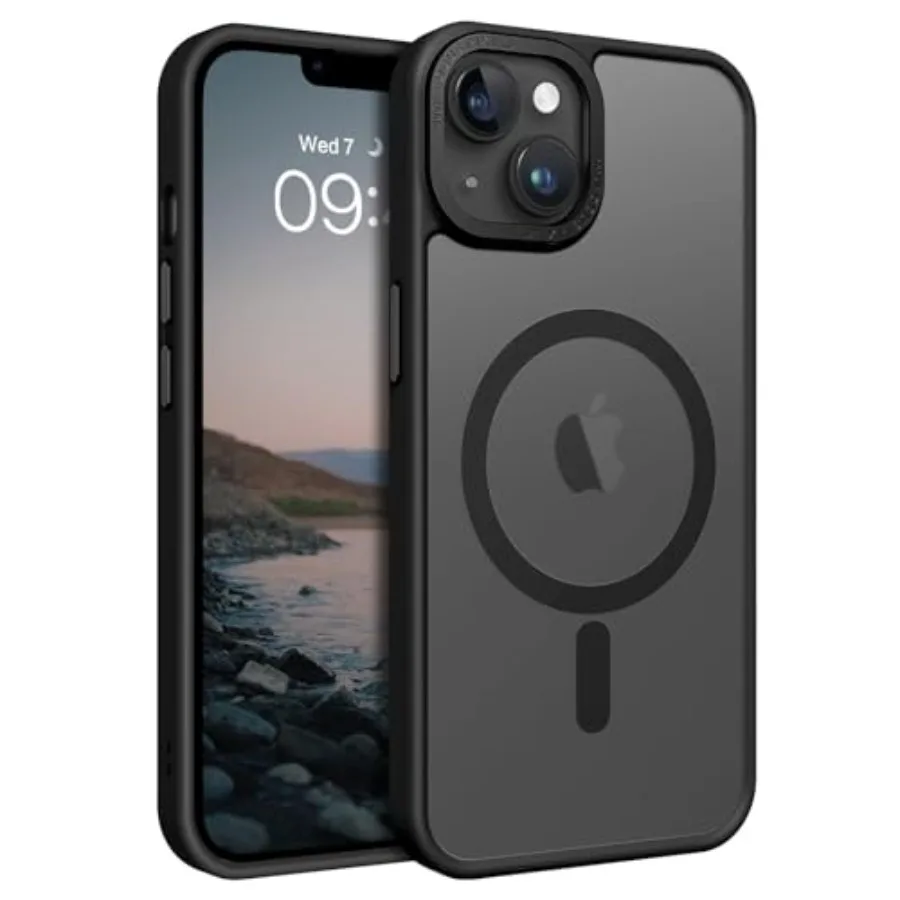 

Magnetic for iPhone 13 Case iPhone 14 Case [Compatible with Magsafe] Translucent Matte Phone Case iPhone 13/14 Slim Thin Shockp
