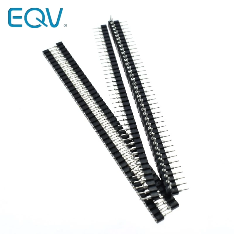 10PCS 2.54mm Pin Header Female Single Row 40 Pin 2.54mm Round Pin Connector 1x40 EQV