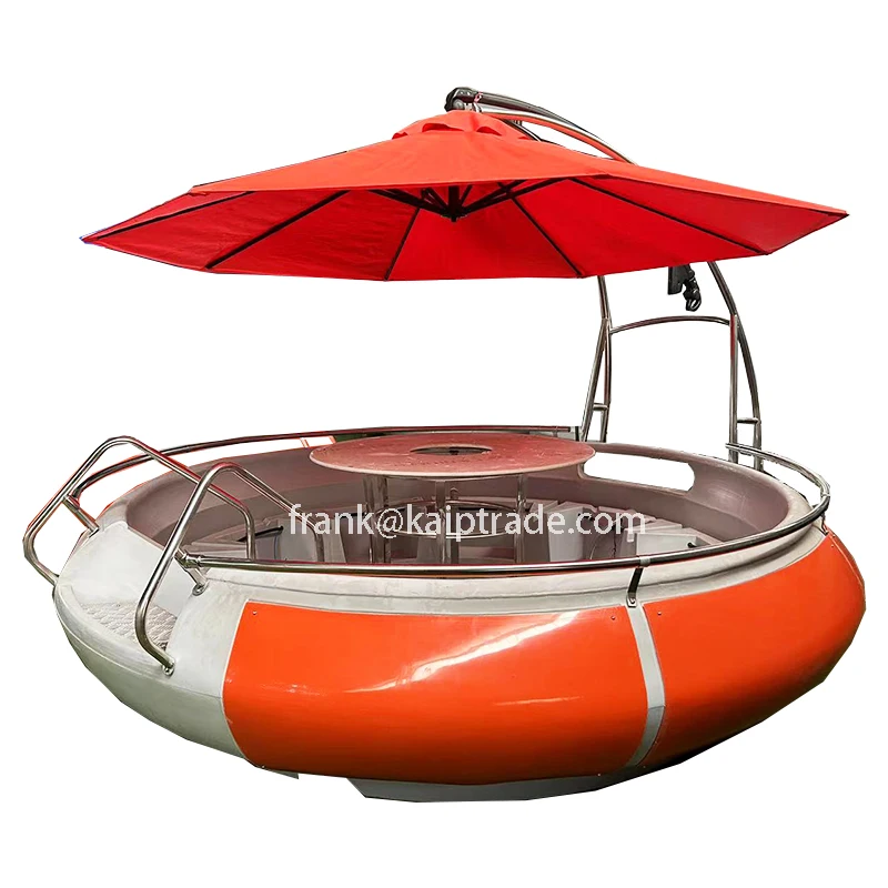 Successful case electric leisure party 10 person 320cm size bbq barbecue donut boat with customized logo design for water parks