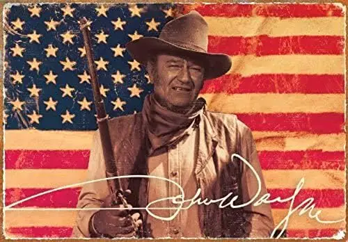 Aquarius John Wayne Flag Tin Sign Metal Tin Sign