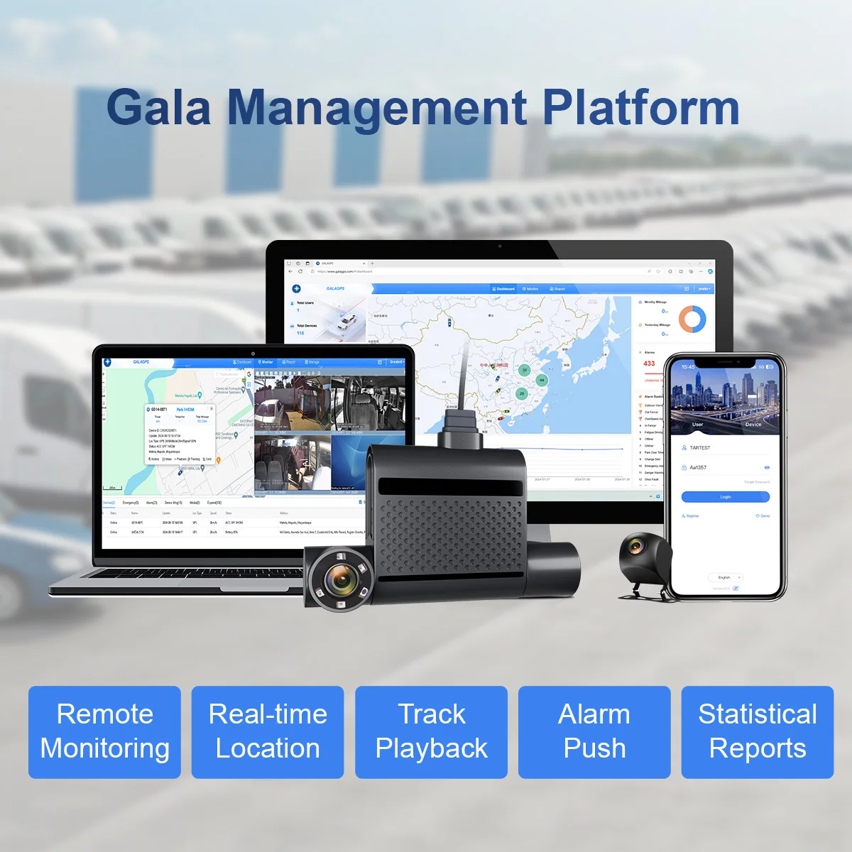 Car Motorcycle Dashcam Dual Lens Two Cameras Front Rear Black Box Video Recorder with GPS and Loop Recording view 5