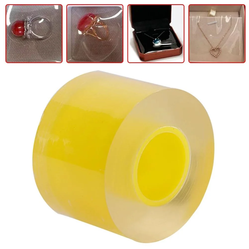 

2 Rolls Jewelry Protective Tape Repair Ultra Thin Bracelets Pvc Dust Prevention High Transparency Stretchable Anti