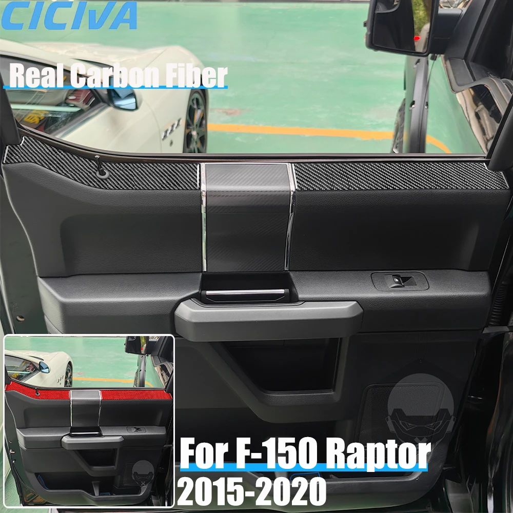 

Настоящее углеродное волокно, автомобильные аксессуары, оконная панель, декоративная накладка, мягкая наклейка для Ford F150 SVT Raptor 2015-2020