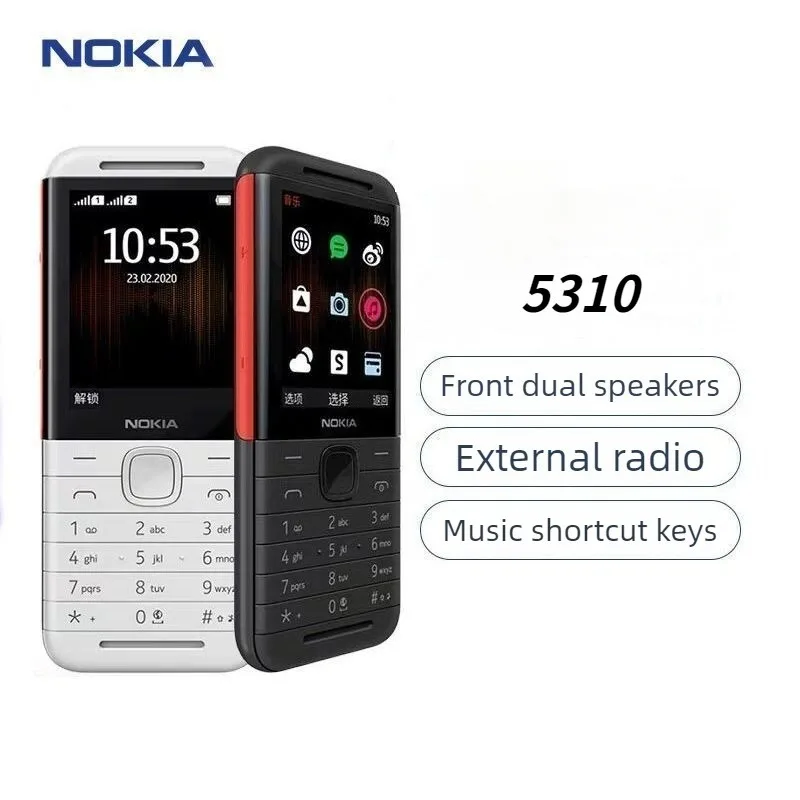 Nokia 5310 Classic 2G Dual SIM Backup Phone with Super Long Standby and Dual Stereo Music Function