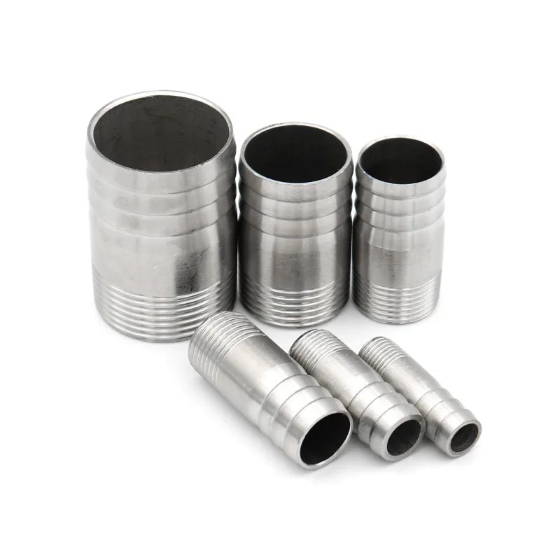 BSP Hose Tail Barb 10mm 12mm 16mm 20mm 25mm 304 Stainless Steel Pipe Fittings Male Thread 1/8