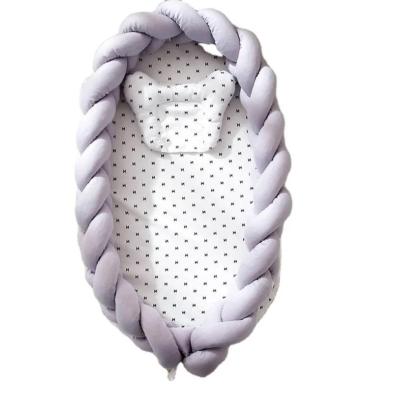 

Portable Baby Crib Nest Bed Newborn Lounger Sleeper Knotted Braided Infant Nursery Decor